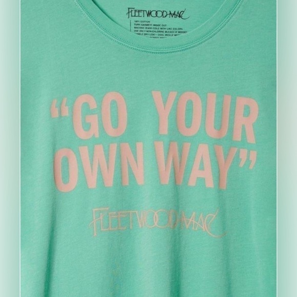 Torrid Fleetwood Mac Relaxed Fit Cotton Boxy Tunic Tee Turquoise Teal - Picture 4 of 5